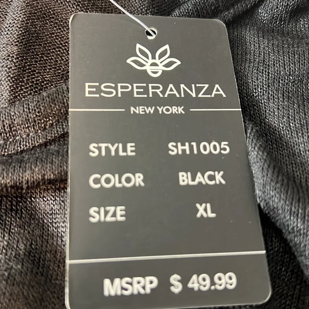Esperanza New York Black Draped Fringe Top - Picture 8 of 10